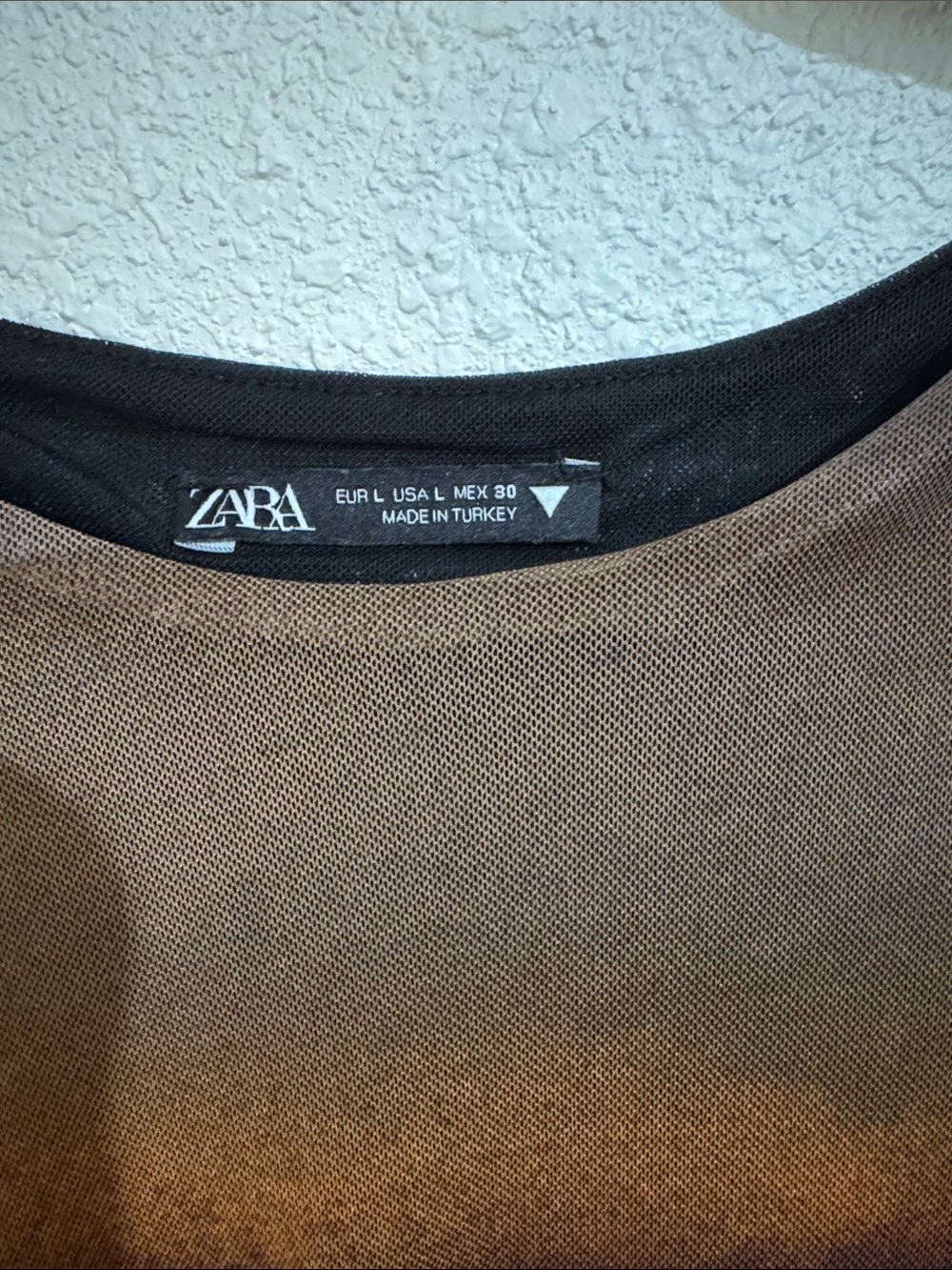 #13 Zara Long Sleeve Mesh Ruched Ombre Maxi Dress in Black and Brown - Picture 5 of 5